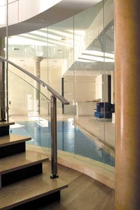 24-33 Curved Glass Stair Rail & Swimming Pool Glass Wall.JPG